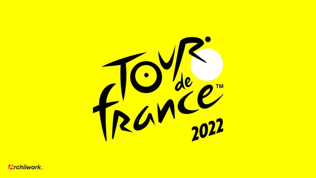 لوگوی تور دو فرانس با مفهوم نهفته ی دوچرخ سوار درون نوشتار tour de france