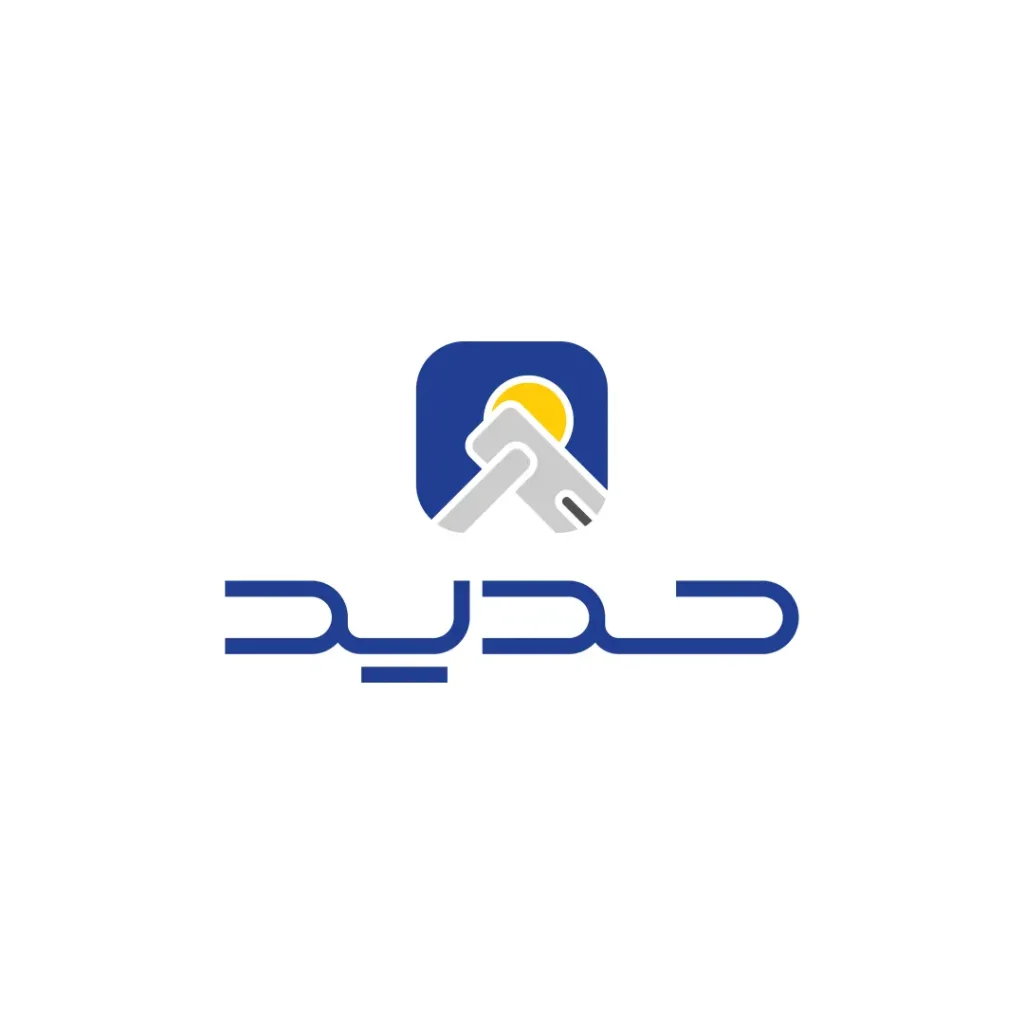 طراحی لوگو حدید- تص.یر کاور پست- لوگوی حدید روی پس‌زمینه‌ی سفید